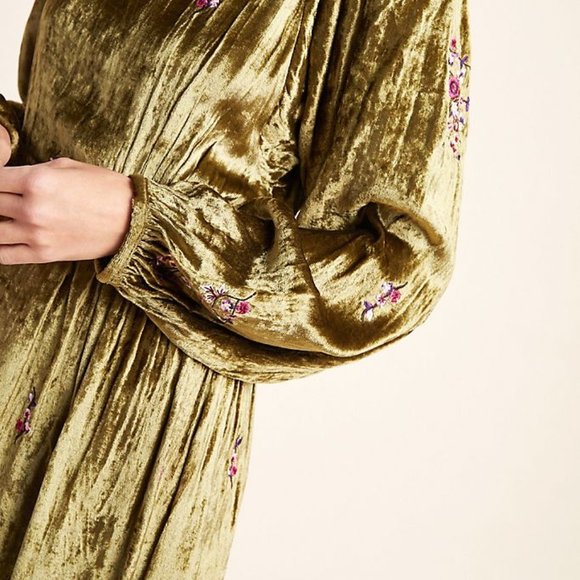 ANTHROPOLOGIE NICOLINE EMBROIDERED VELVET TUNIC - Picture 3 of 4